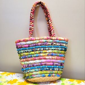 Cappelli Co. woven colorful beach bag. NWOT